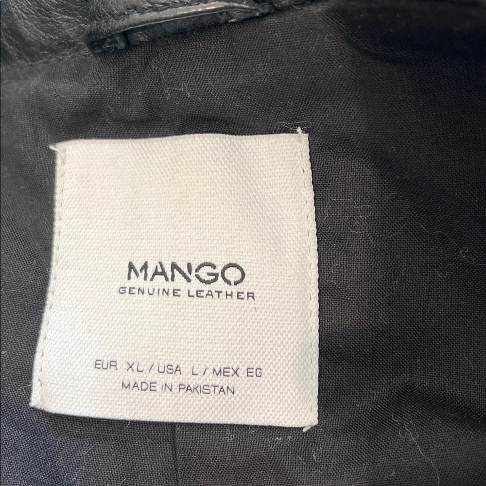 Mango Black Leather Biker Jacket